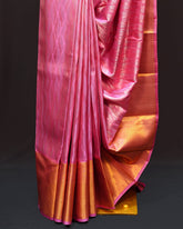 Elegant Light Pink Kanjivaram Silk Saree with Brocade Charm